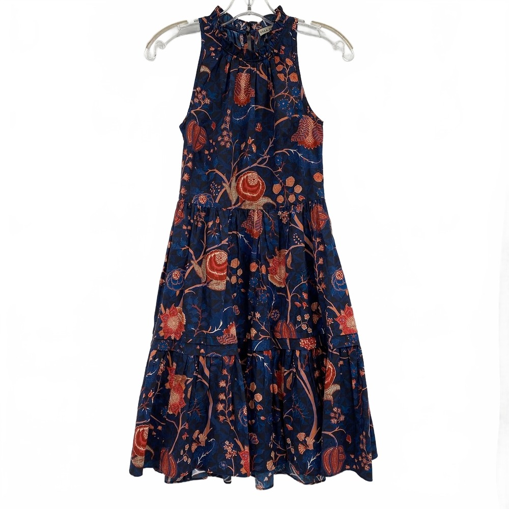 Ulla Johnson Blue Orange Tiered Floral Mini Dress | Womens 2